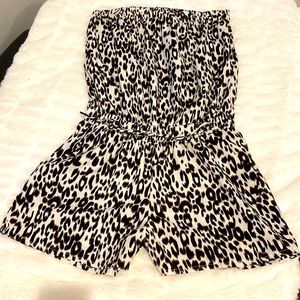Strapless Leopard Romper Size L